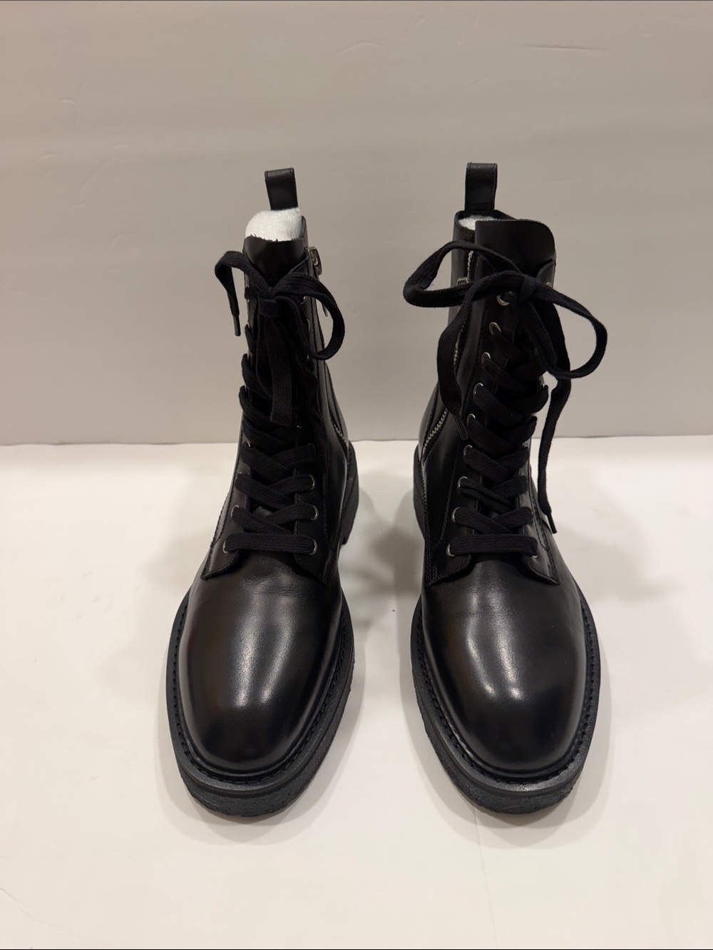 Men's Black Lace-Up Leather Ankle Boots